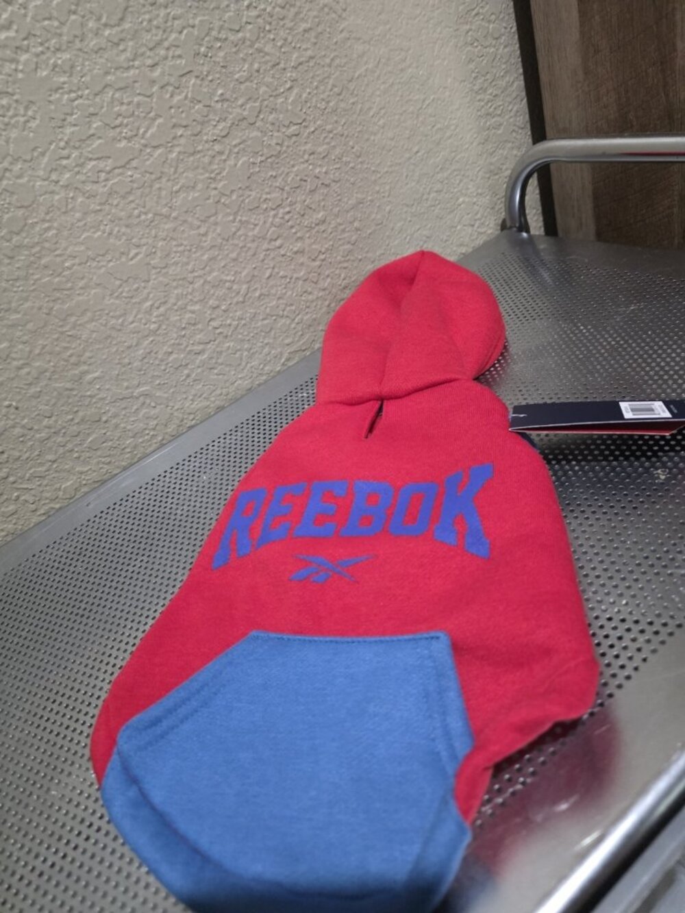 Reebok Dog Hoodie Red Blue Size XS Brand NEW